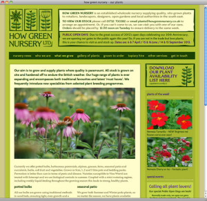 how green nursery's horticultural WordPress website